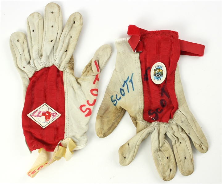 1970s George Scott Boston Red Sox Game Worn Gloves (MEARS LOA)