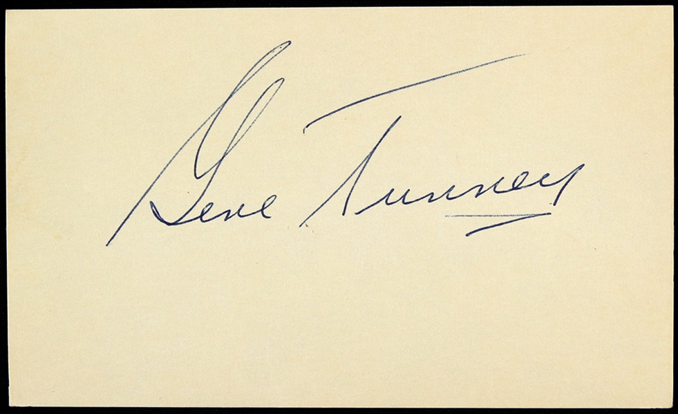 1954 Gene Tunney World Heavyweight Champion Signed 3" x 5" Index Card (JSA)