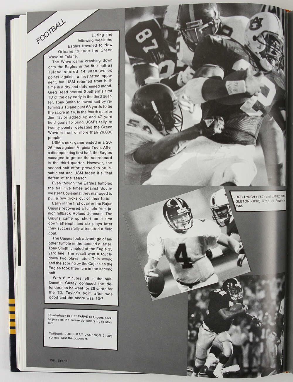 Lot Detail - 1991 Brett Favre University of Southern Mississippi ...