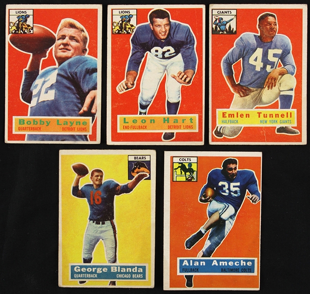 1956 Topps Football Trading Cards - Lot of 89 Cards