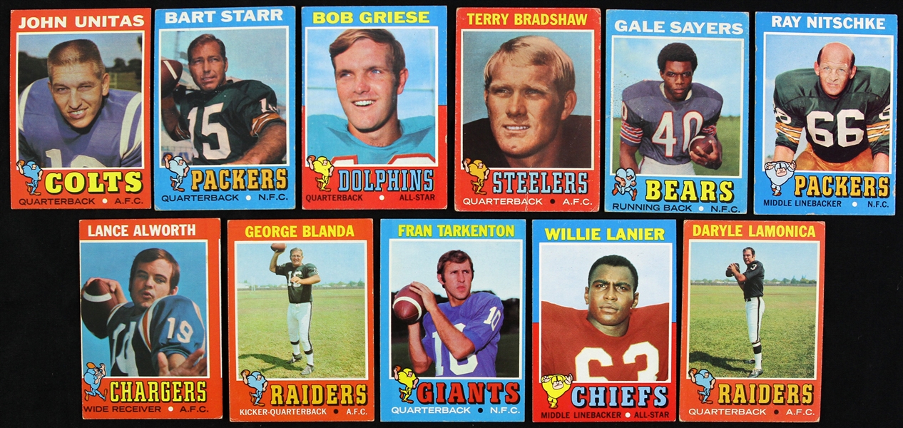 1971 Topps Football Trading Cards - Lot of 238 Cards