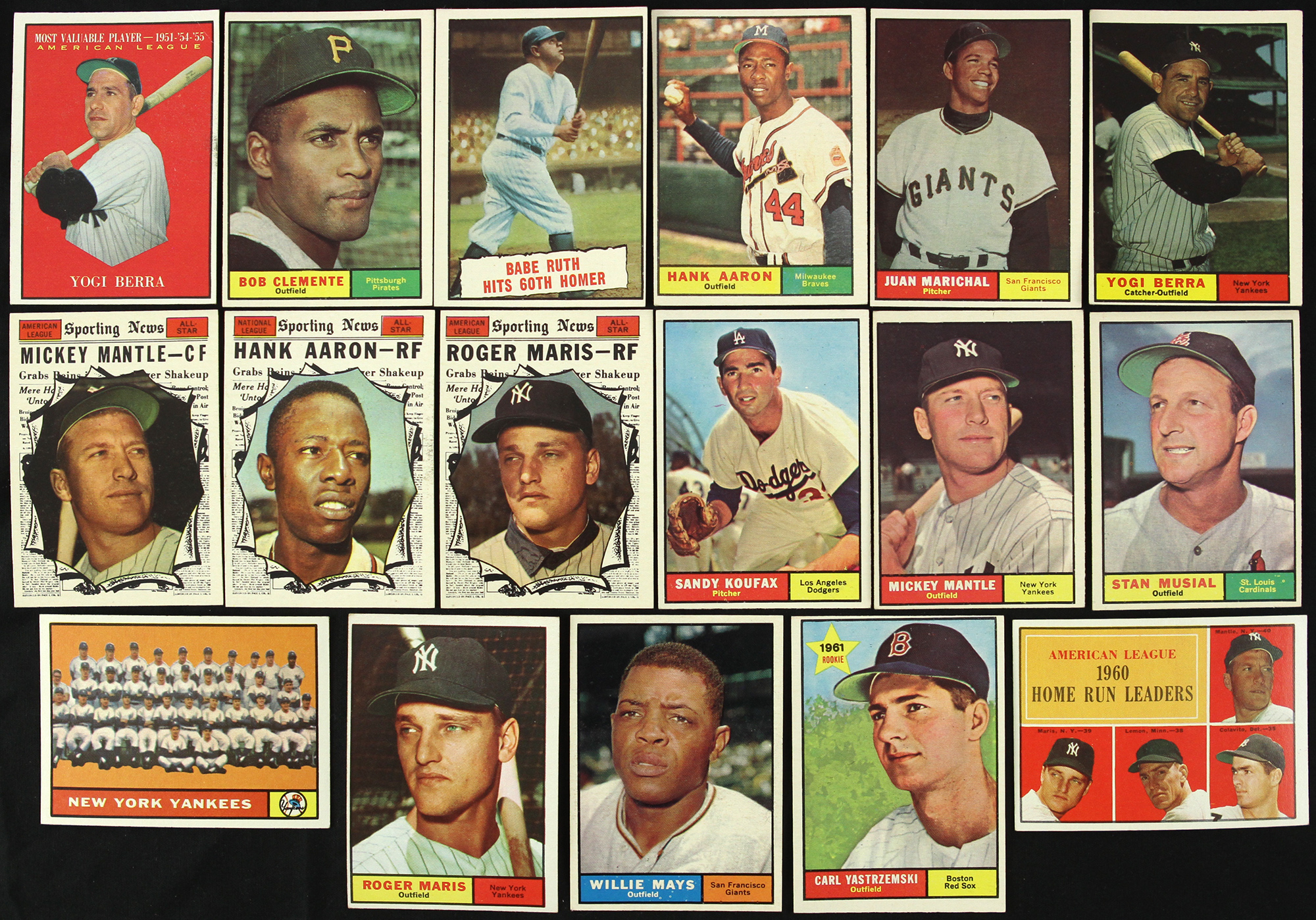 Lot Detail - 1961 Topps Baseball Trading Cards Near Complete Set 586 587