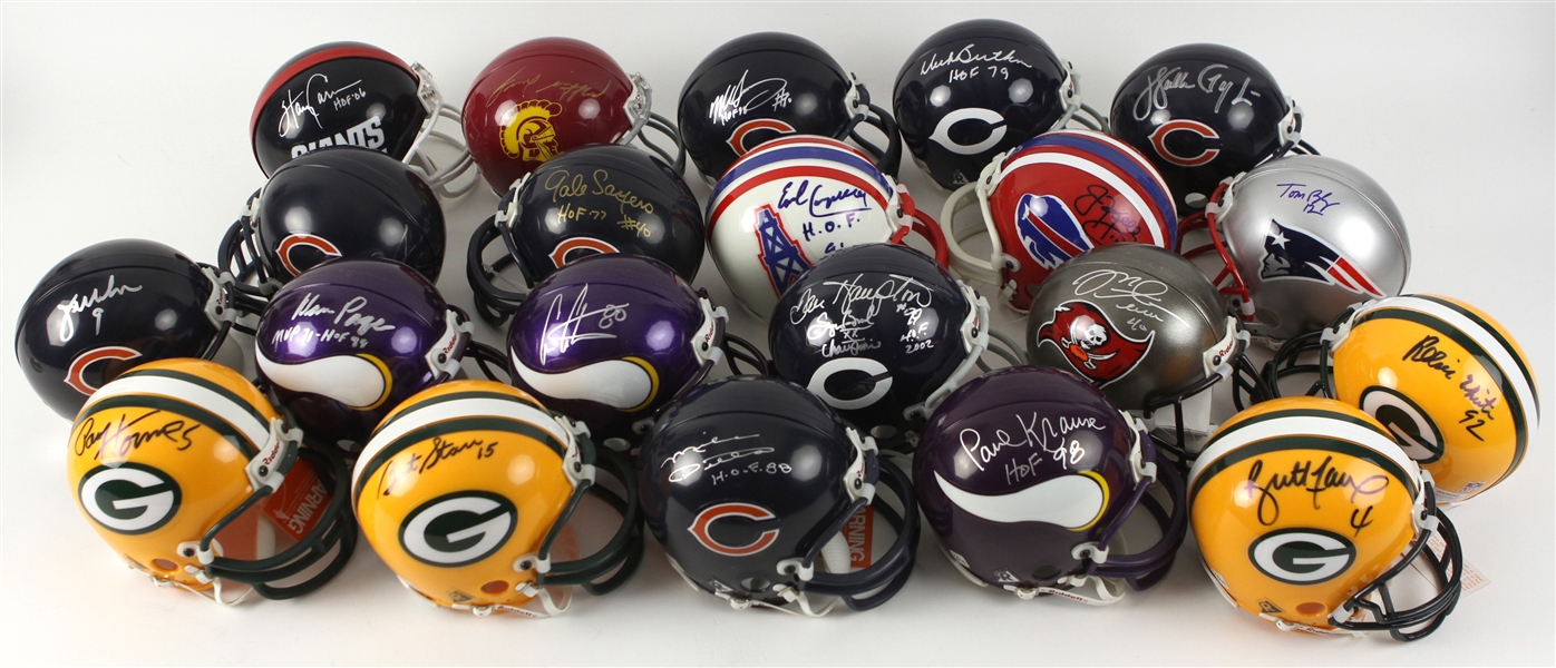 1980s-2000s NFL Hall of Fame & Stars Massive Signed Mini Helmet Collection - Lot of 98 w/ Jim Brown, Johnnuy Unitas, Reggie White & More (JSA)