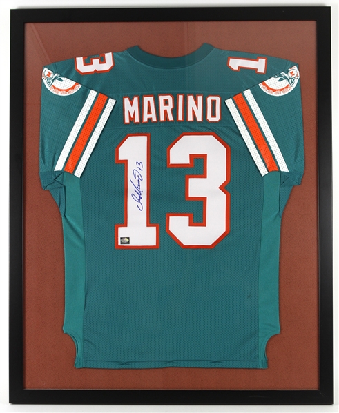 1998 Dan Marino Miami Dolphins Signed 34" x 44" Framed Jersey (JSA)