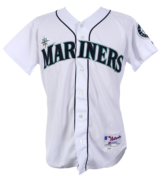 2000 Rickey Henderson Seattle Mariners Game Worn Home Jersey (MEARS LOA)