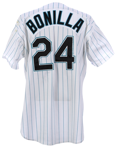 Lot Detail - 1997 Bobby Bonilla Florida Marlins Game Worn Home Jersey ...