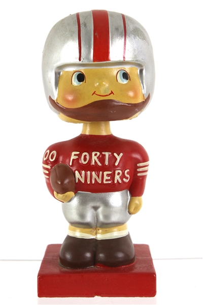 1960-1961 San Francisco 49ers 8” NFL Square Wood Base Bobbing Head Doll Nodder