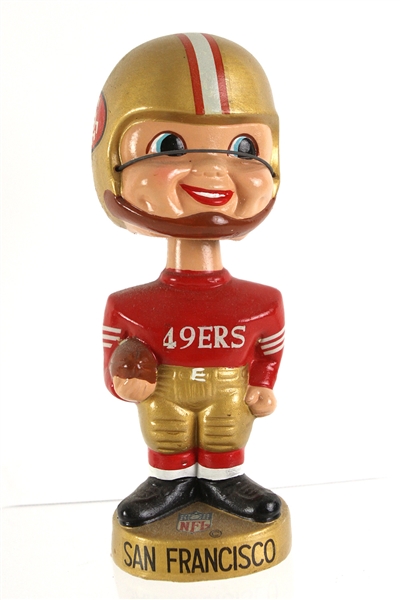 1965-1968 San Francisco 49ers 8” NFL Gold Base Bobbing Head Doll Nodder