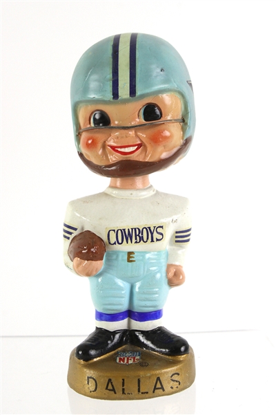 1965-1968 Dallas Cowboys 8” NFL Gold Base Bobbing Head Doll Nodder