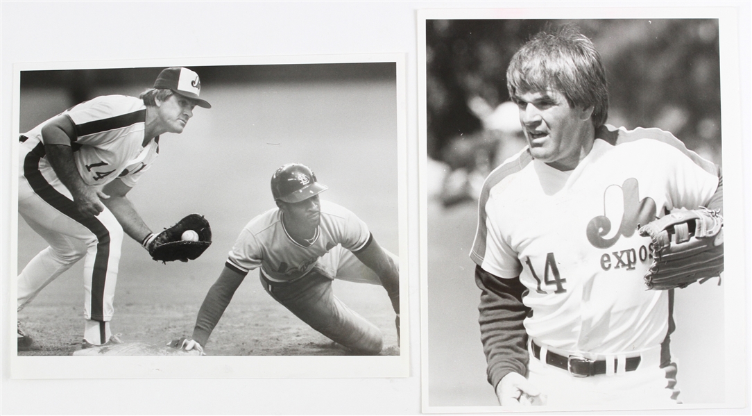 1984 Pete Rose Montreal Expos 8" x 10" Original Photos - Lot of 2