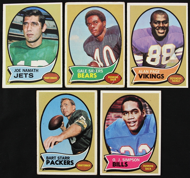 1970 Topps Football Trading Cards - Lot of 229 Cards