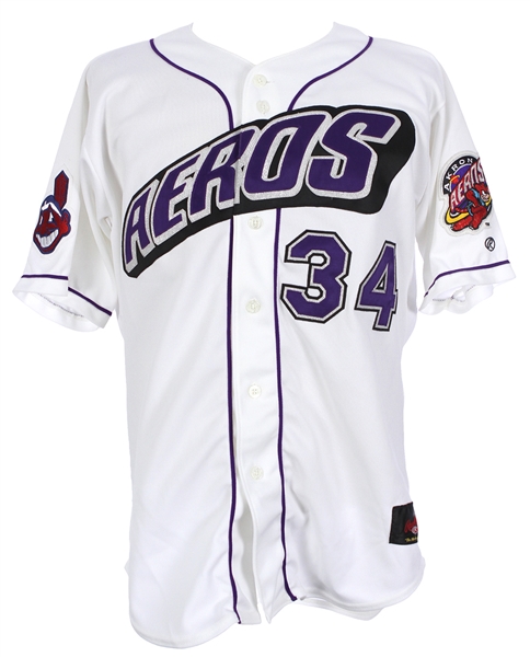 2010 Alex White Akron Aeros Game Worn Home Jersey (MEARS LOA/Team COA)