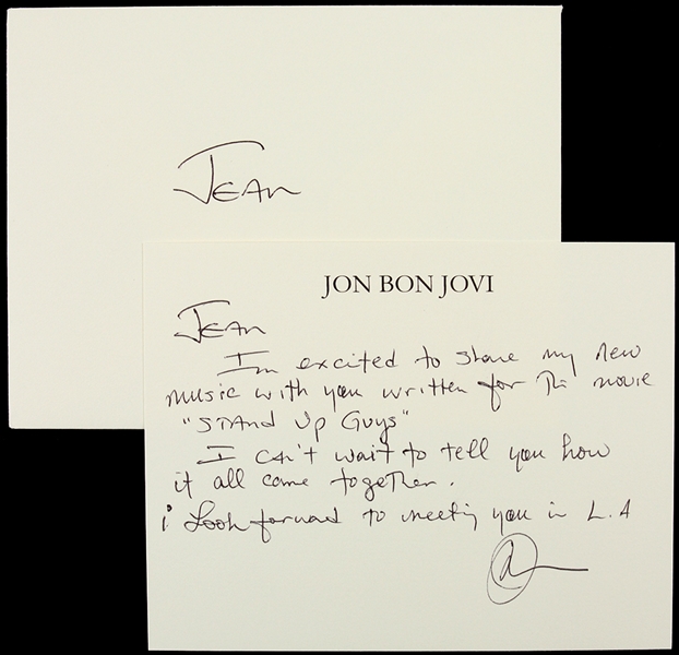 Jon Bon Jovi 4"x 5" Autographed Note Signed (JSA)