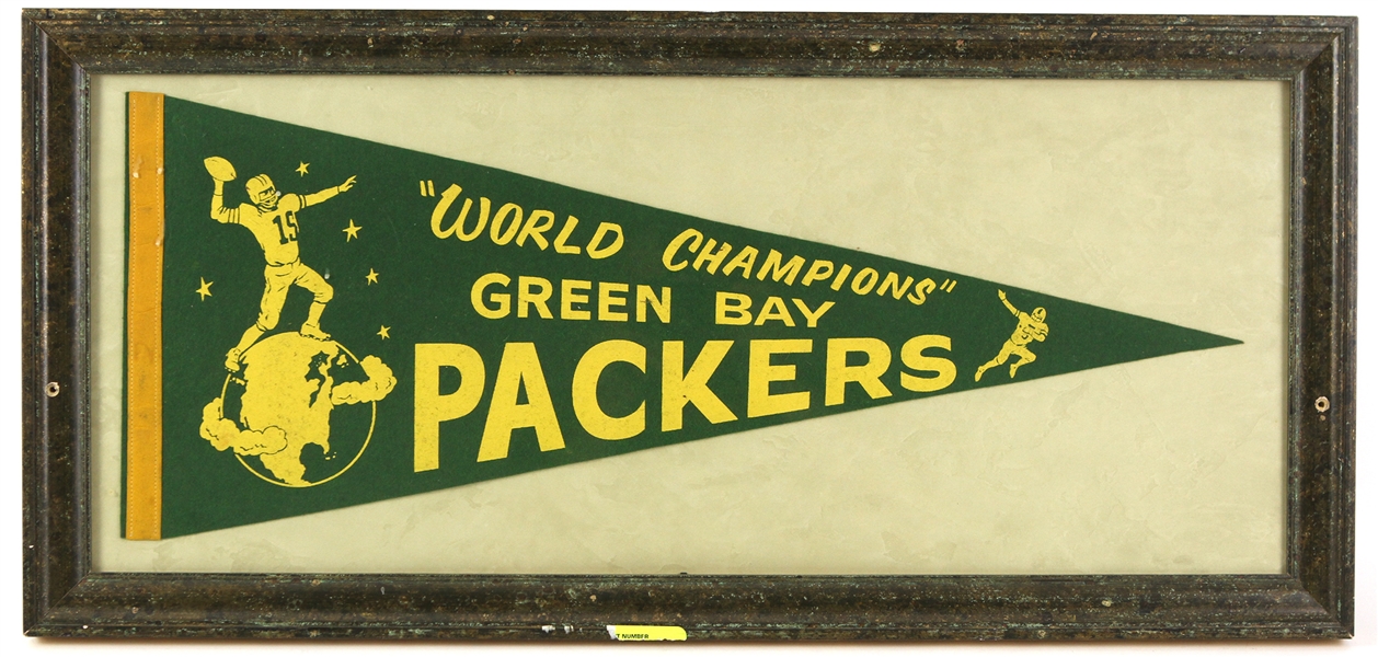 1962-68 Green Bay Packers World Champions 16" x 34" Framed Full Size Pennant