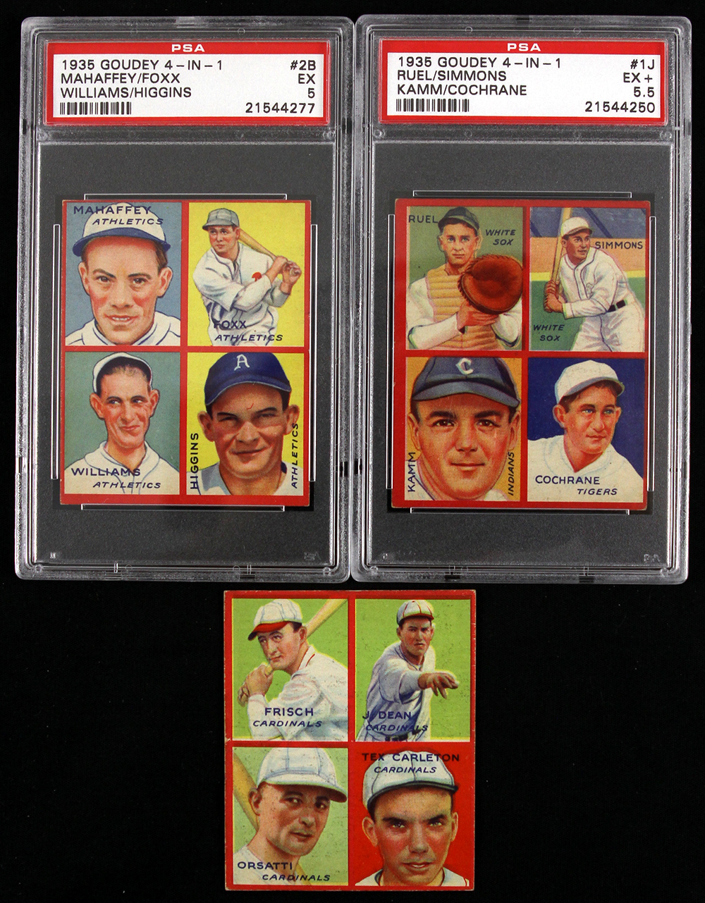 Lot Detail - 1935 Goudey 4-In-1 Trading Cards - Lot Of 3 W/ 2 PSA/DNA ...