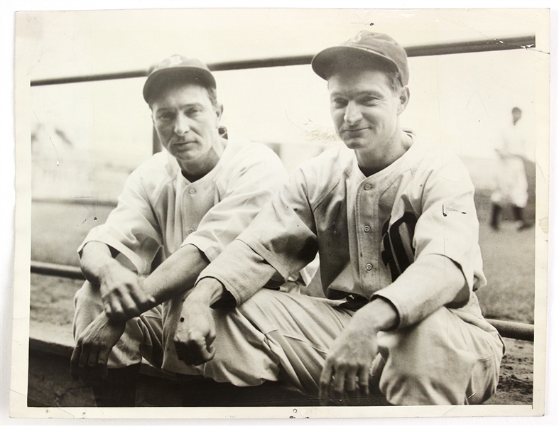 1941 Paul & Lloyd Waner Boston Braves 6.5" x 8.5" Original Photo