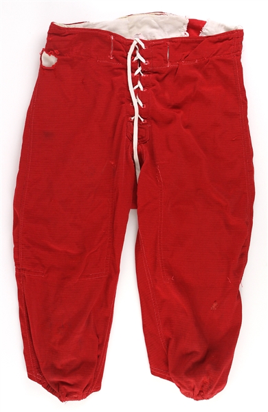 1950s Red Lace Up Game Worn Football Pants (MEARS LOA)