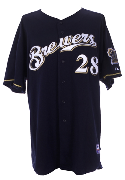 2008 Prince Fielder Milwaukee Brewers Game Worn Alternate Jersey (MEARS LOA/MLB Hologram) 