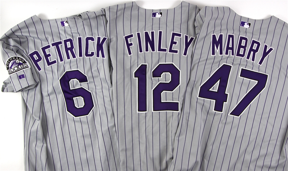 2000-10 Colorado Rockies Game Worn Jersey Collection - Lot of 5 w/ Jason Jennings, Steve Finley, Ben Petrick & More (MEARS LOA)