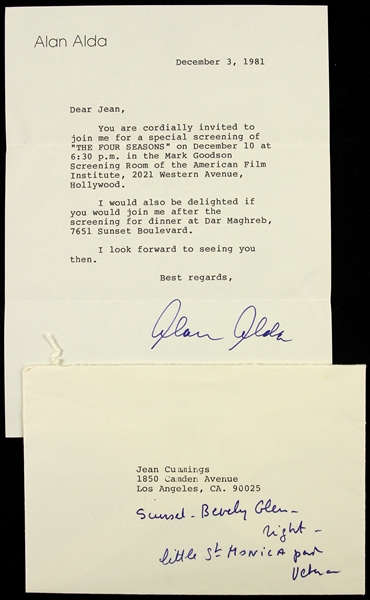 Alan Alda 6"x 8" Typed Letter Signed (JSA)