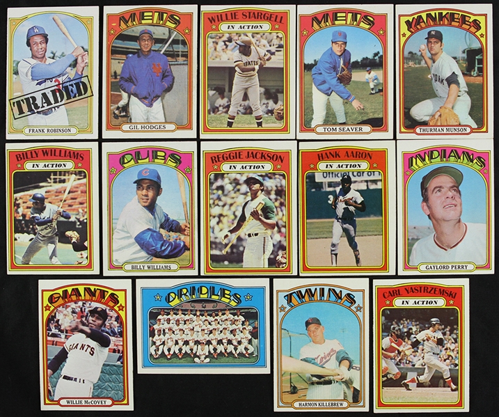 Lot Detail - 1972 Topps Baseball Trading Cards - Lot of 44 Cards w ...