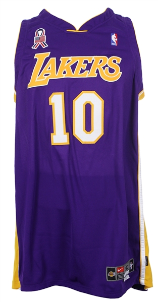 2001-02 Lindsey Hunter Los Angeles Lakers Game Worn Road Jersey (MEARS A5) NBA Championship Season