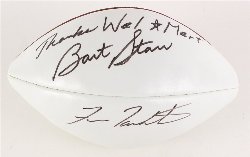 2000s Bart Starr Fran Tarkenton Packers/Vikings Dual Signed Football *JSA*