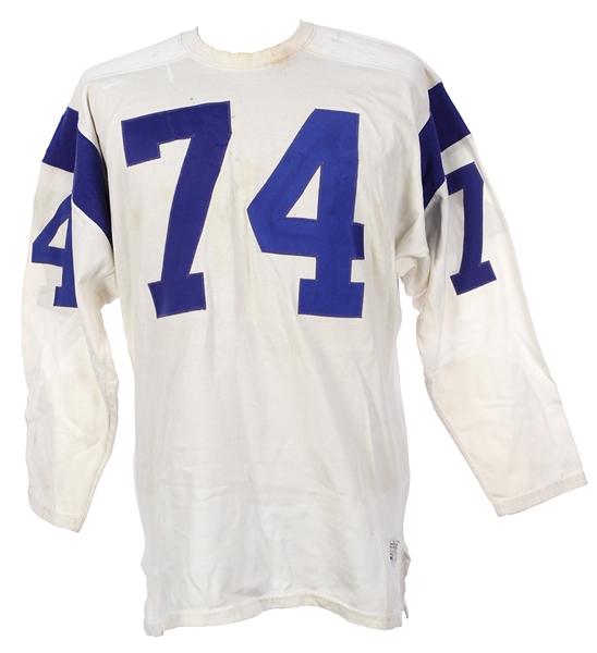 1970-71 Merlin Olsen Los Angeles Rams Preseson Road Jersey (MEARS LOA)