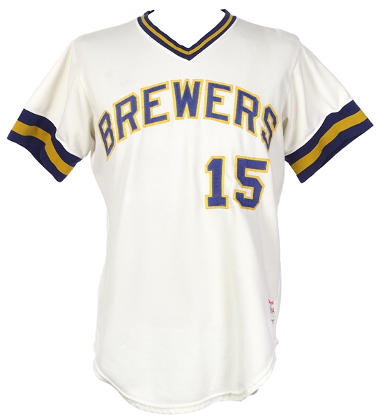 1975 Darrell Porter Milwaukee Brewers Game Worn Home Jersey (MEARS A10)