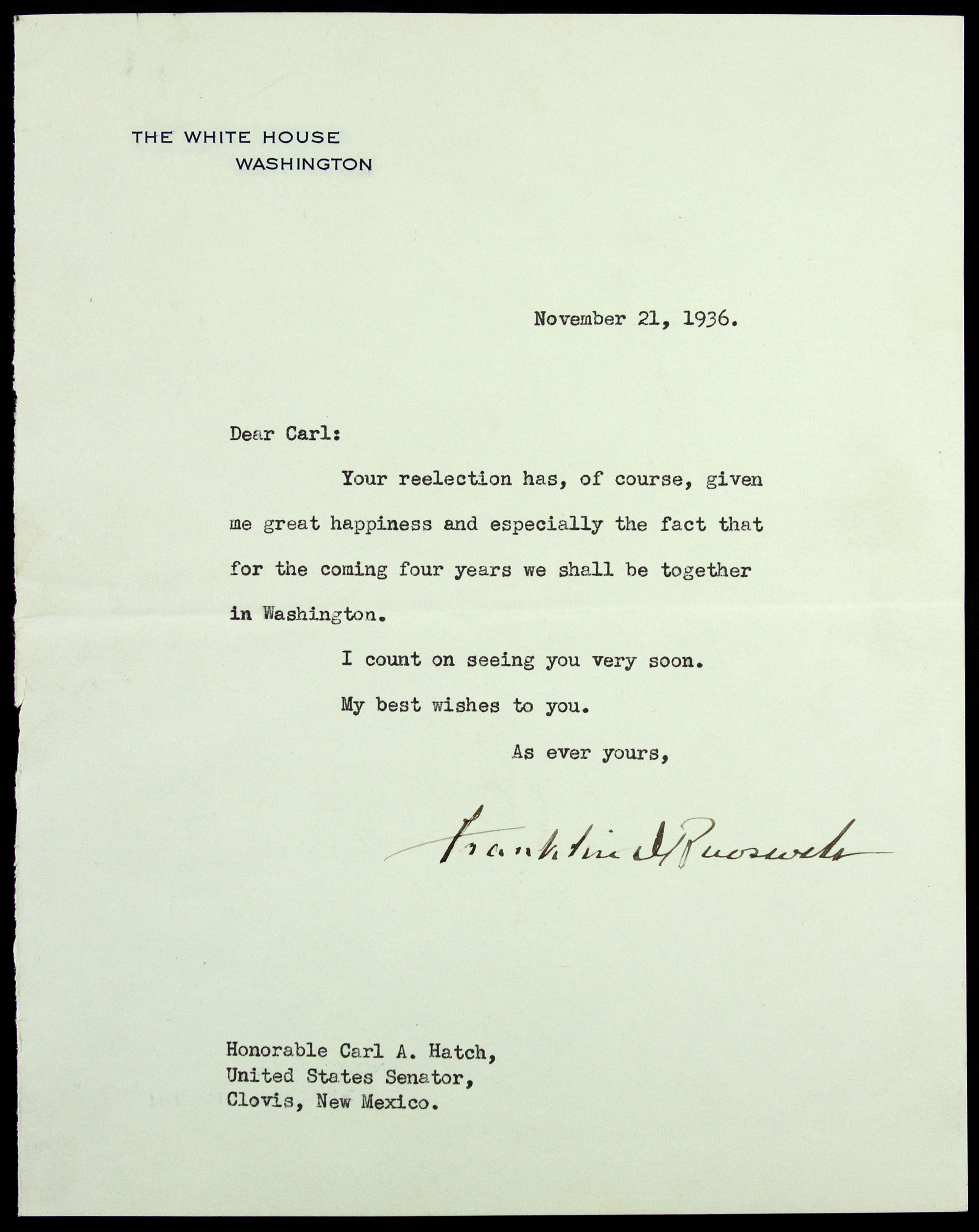 Lot Detail 1936 Franklin Delano Roosevelt 32nd President Of The United States Signed Letter On