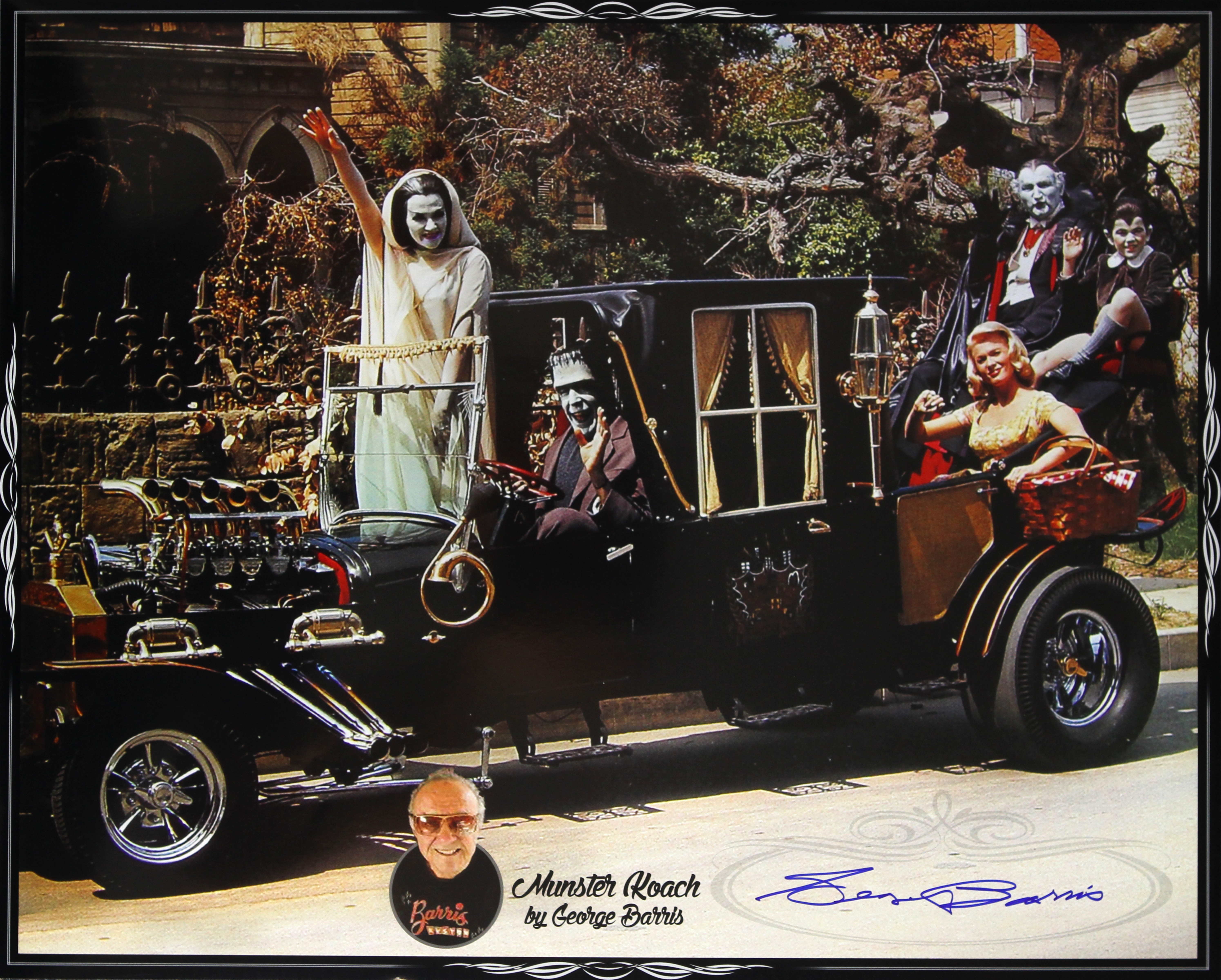 Batmobile Designer Builder PSA DNA The Munster Koach Signed 8 x 10 photograph of George Barris Hollywood Custom Cars