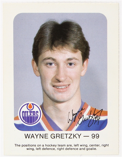 1981 Wayne Gretzky Edmonton Oilers Red Rooster Trading Card 