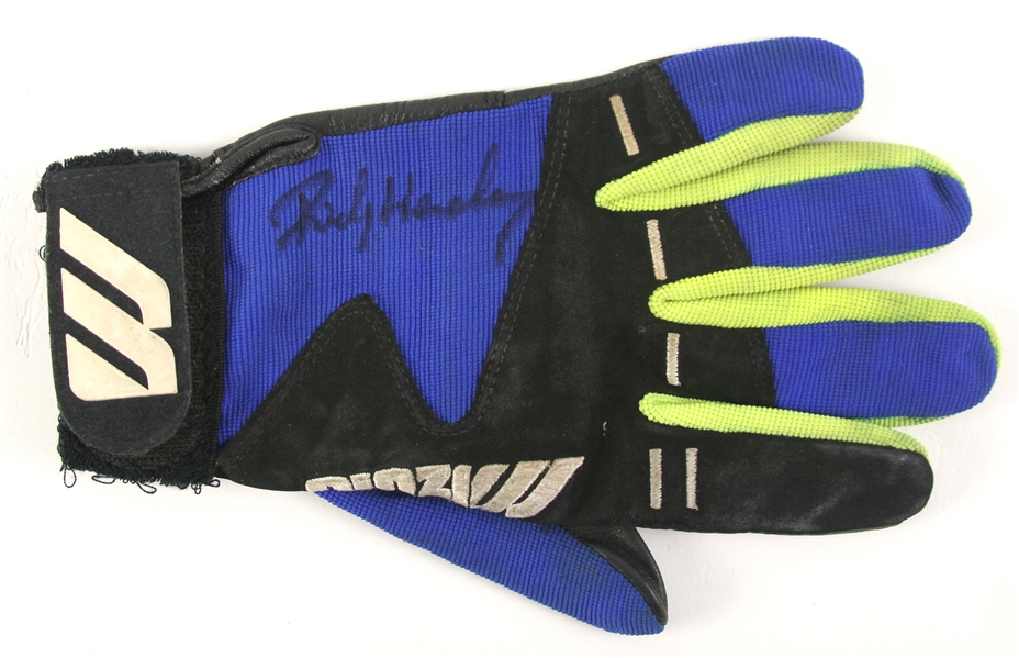 1992-1993 Rickey Henderson A’s / Blue Jays Autographed Game Worn Gloves (MEARS LOA)