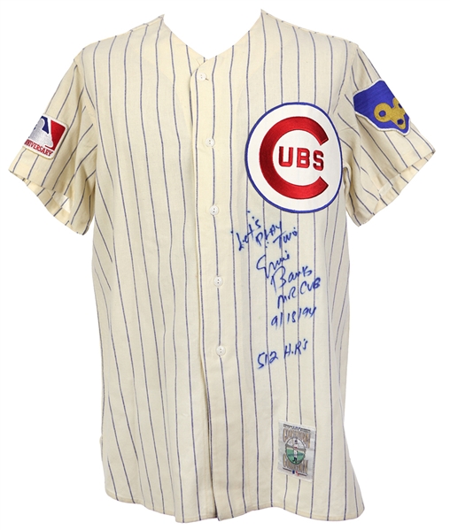 1994 Ernie Banks Chicago Cubs Signed & Inscribed Mitchell & Ness Jersey (JSA)