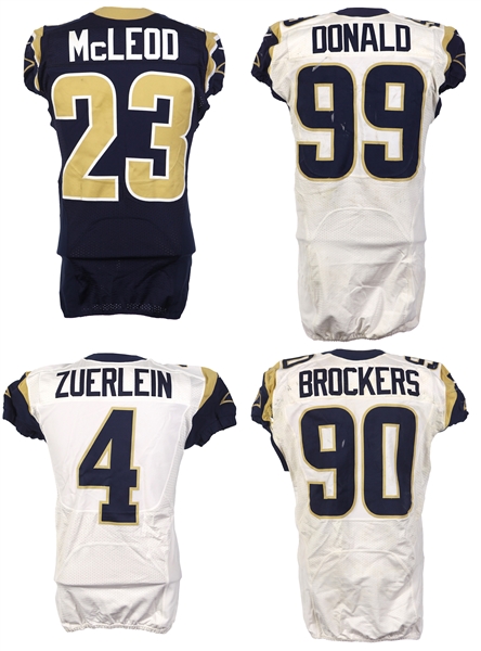 2012-14 St. Louis Rams Game Worn Jersey Collection - Lot of 4 w/ Aaron Donald, Greg Zuerlein, Michael Brockers & Rodney McLeod (MEARS LOA & PSA/DNA)