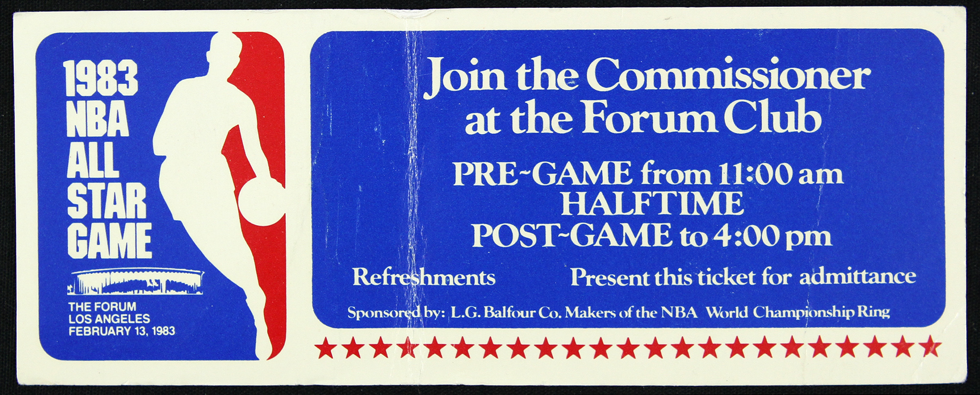 Lot Detail - 1983 NBA All Star Game Join the Commissioner at the