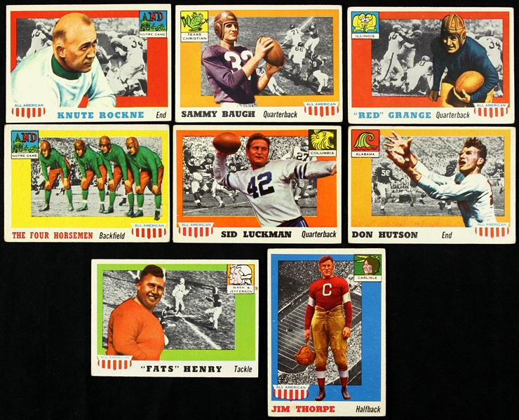 Lot Detail - 1955 Topps All American Football Trading Cards Complete