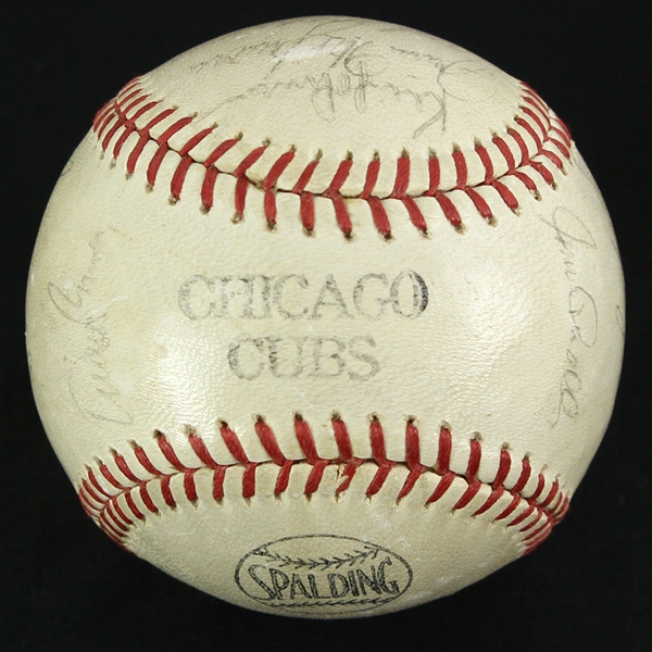 1969 Chicago Cubs Team Signed Baseball w/ 21 Signatures Including Leo Durocher, Ernie Banks, Ron Santo, Fergie Jenkins, Billy Williams & More (JSA) John Miklos Collection