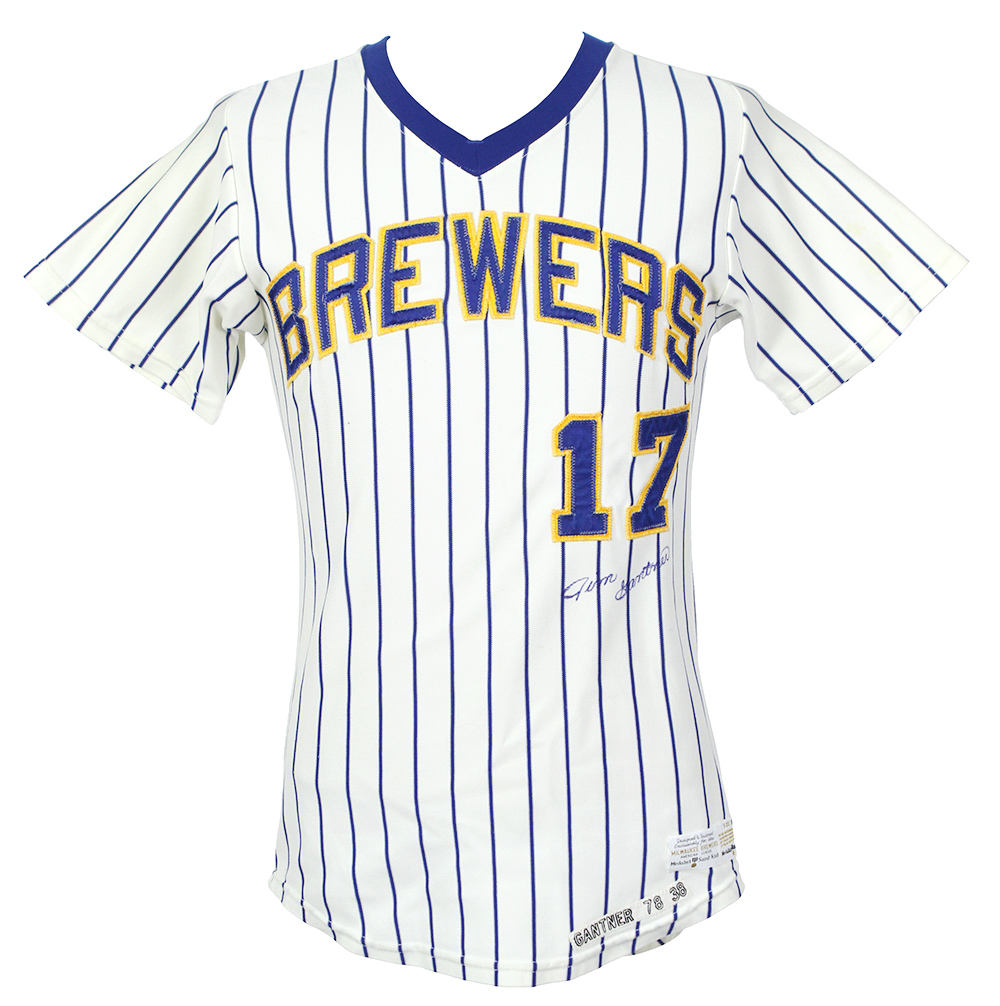 Brewers Charity RETRO Auction: Jim Gantner 2012 Retro Batting Practice  Jersey EK205391