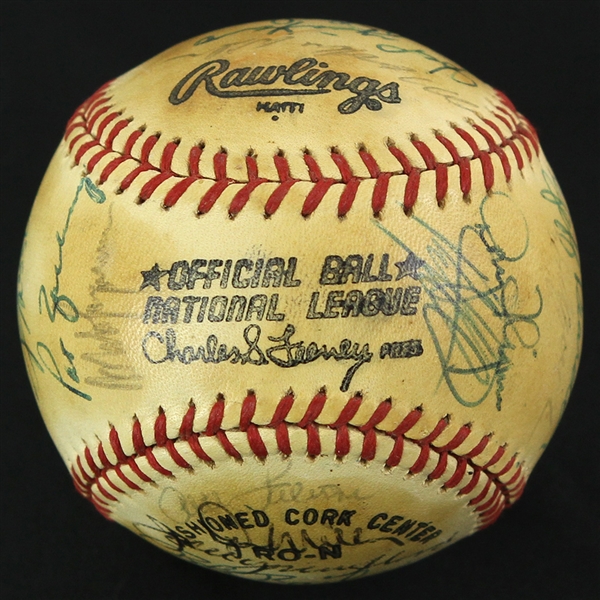 1981 New York Mets Team Signed ONL Feeney Baseball w/ 29 Signatures Including Bob Gibson, Mike Scott, Rusty Staub, Mookie Wilson & More (JSA)