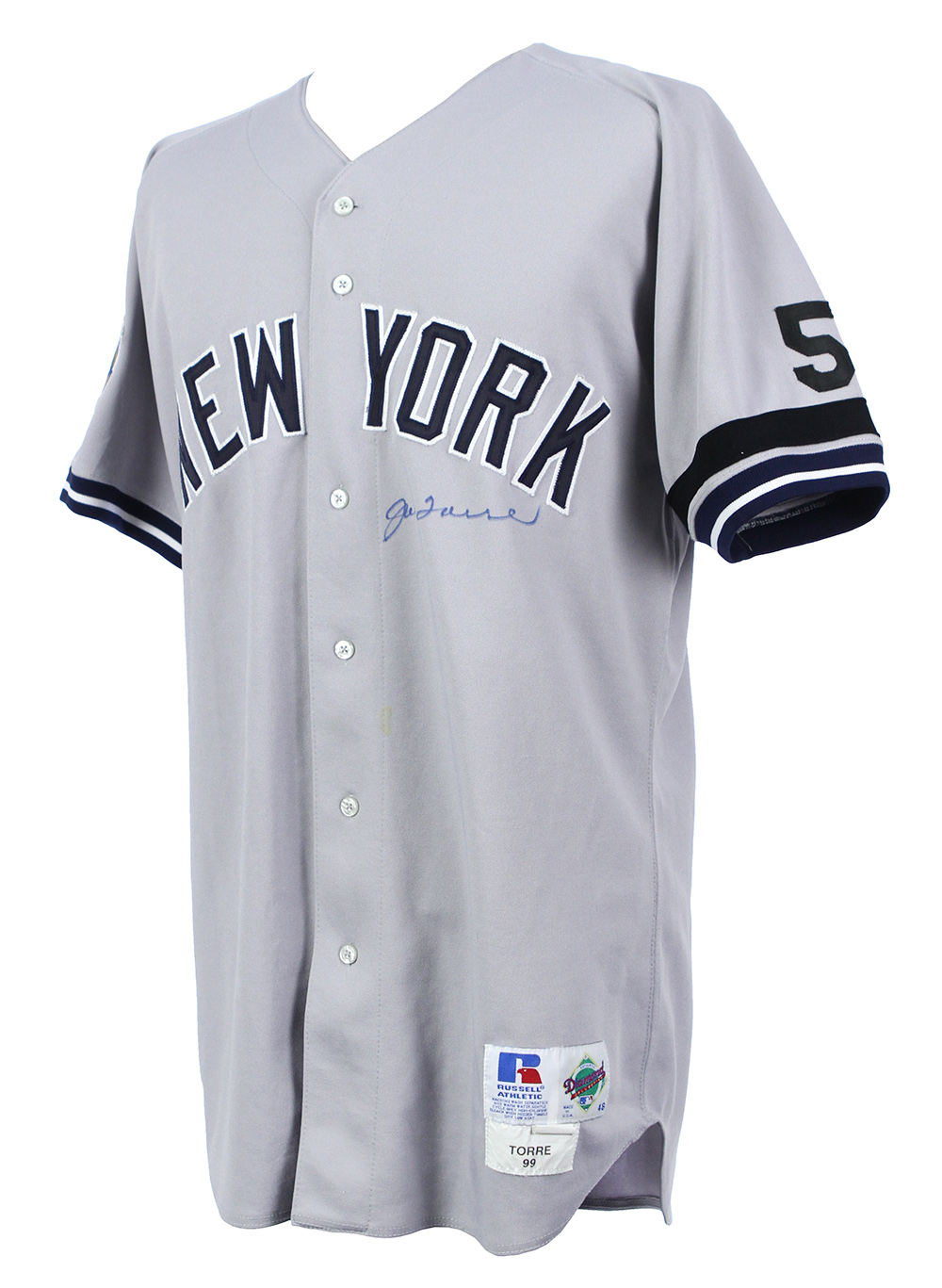 Joe Torre signed 1998 1999 New York Yankees World Series Grey Road Jersey  JSA