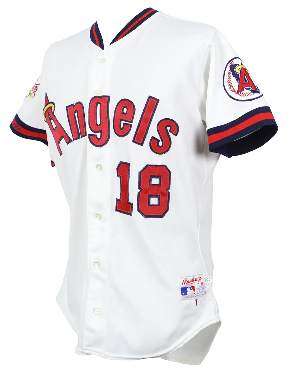 Lot Detail - 1989 Claudell Washington California Angels Game Worn Home ...