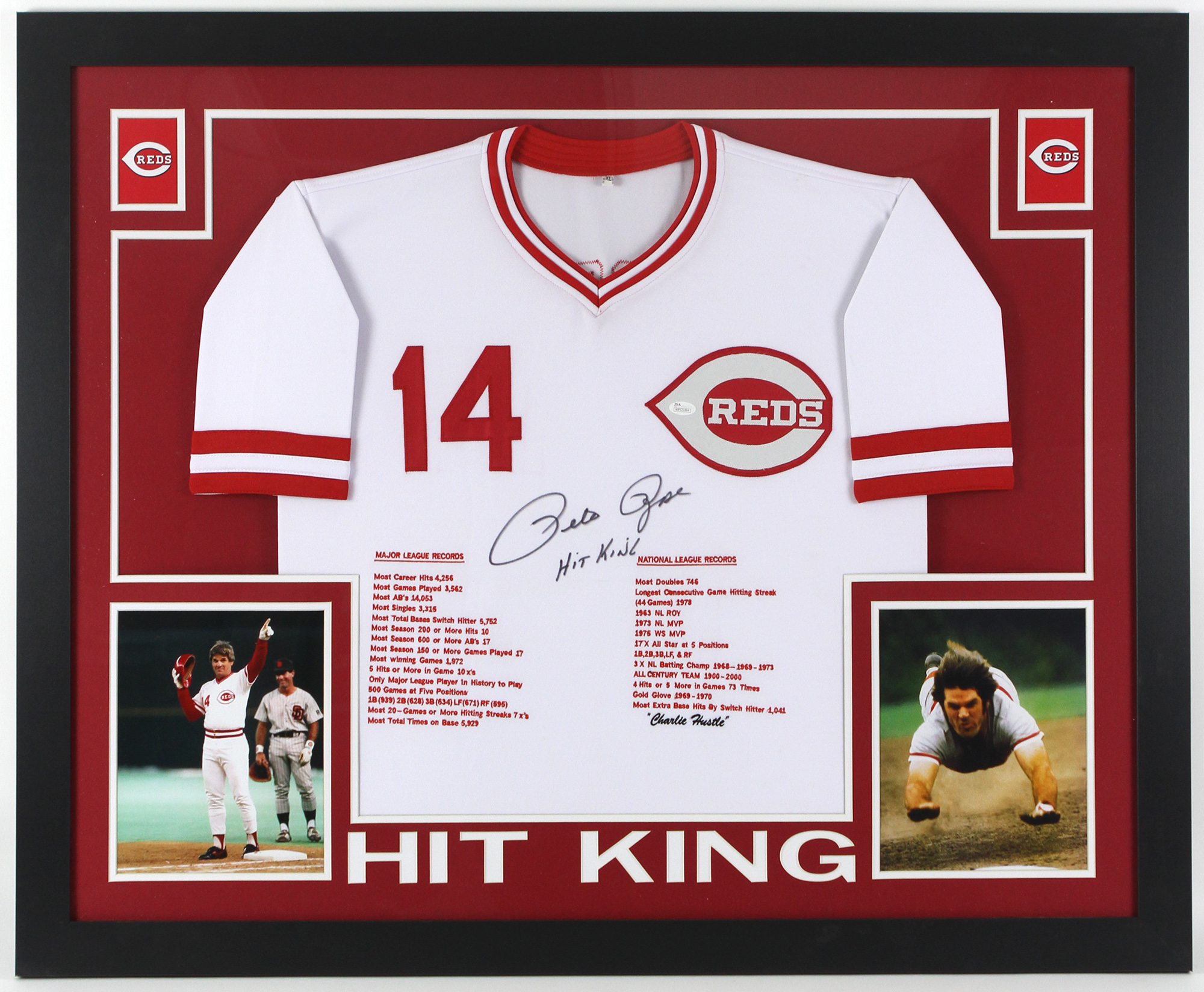 Lot Detail - 2016 Pete Rose Cincinnati Reds 36" x 44" Framed Display w