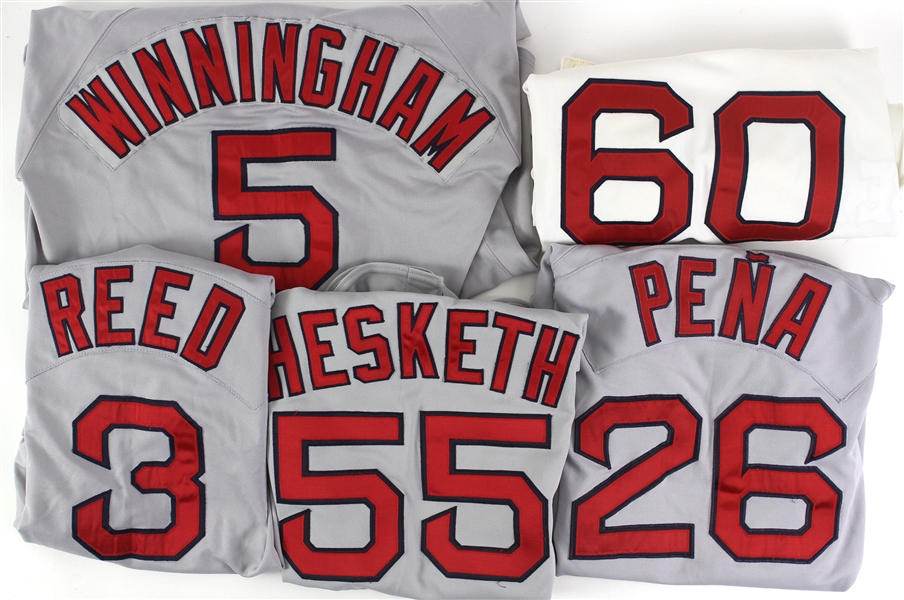 1986-2000 Boston Red Sox Game Worn Jersey Collection - Lot of 11 w/ Tommy Harper, Jody Reed, Greg Harris, Darren Bragg & More (MEARS LOA)