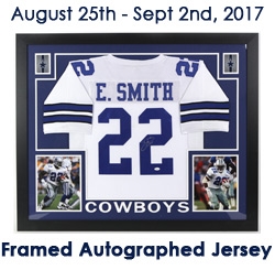 2010s Emmitt Smith Dallas Cowboys 36" x 44" Framed Display w/ Signed Jersey (*JSA*)