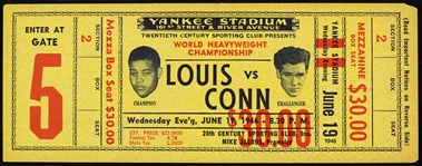 1946 (June 19) Joe Louis Billy Conn World Heavyweight Championship Title Bout Full Ticket