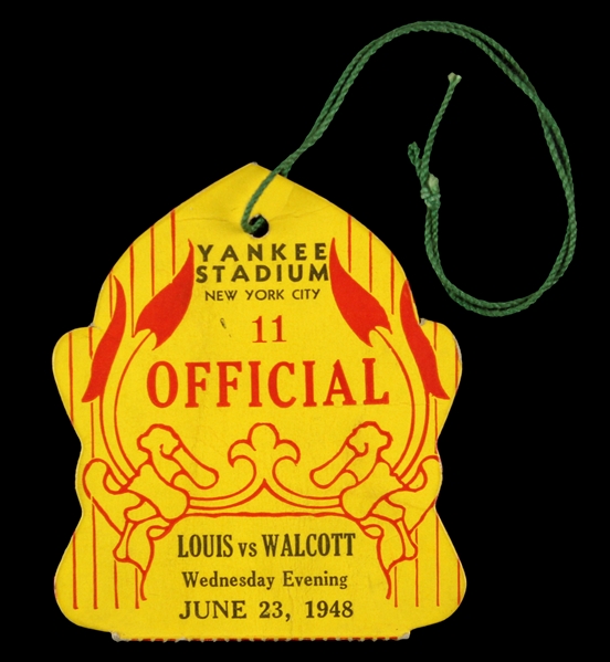 1948 (June 23) Joe Louis Jersey Joe Walcott World Heavyweight Championship Title Bout Official Pass Stub