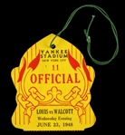 1948 (June 23) Joe Louis Jersey Joe Walcott World Heavyweight Championship Title Bout Official Pass Stub