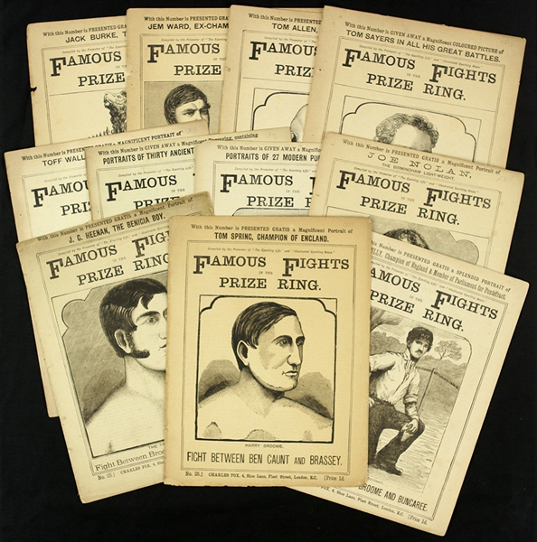 1840s Famous Fights in the Prize Ring Collection - Lot of 11 Issues w/ James Ward, Jack Broughton, Jack Slack, Bob Brettle, Tom Spring, Jack Langan, Harry Broome & More