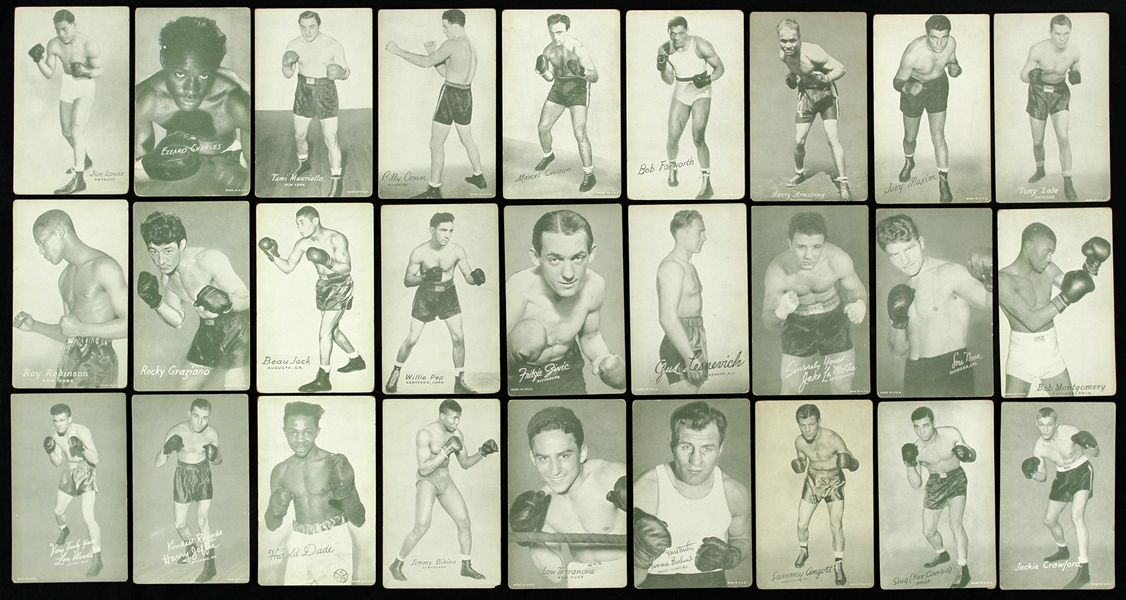 1940s Boxing Exhibit Cards (Lot of 43)